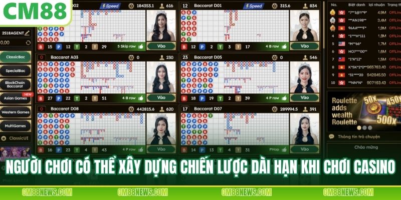 Người chơi có thể xây dựng chiến lược dài hạn khi chơi casino